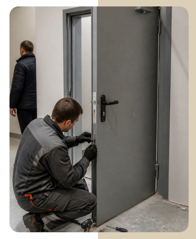 Ремонт противопожарной двери в Климовске по цене 6583 р. | Дверной